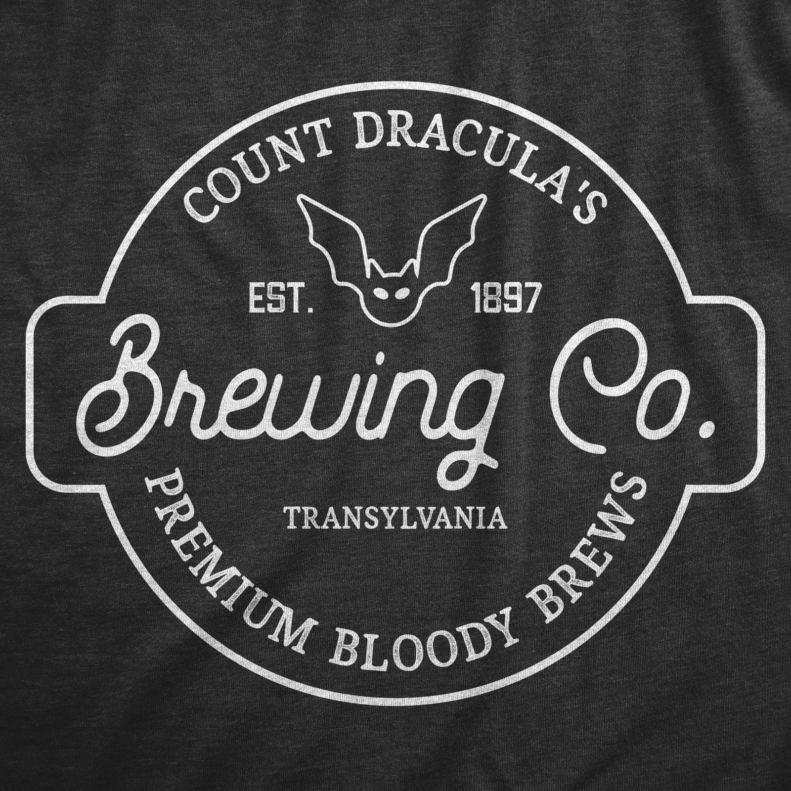 Mens Count Draculas Brewing Co T Shirt Funny Spooky Halloween Vampire Blood Tee gallery