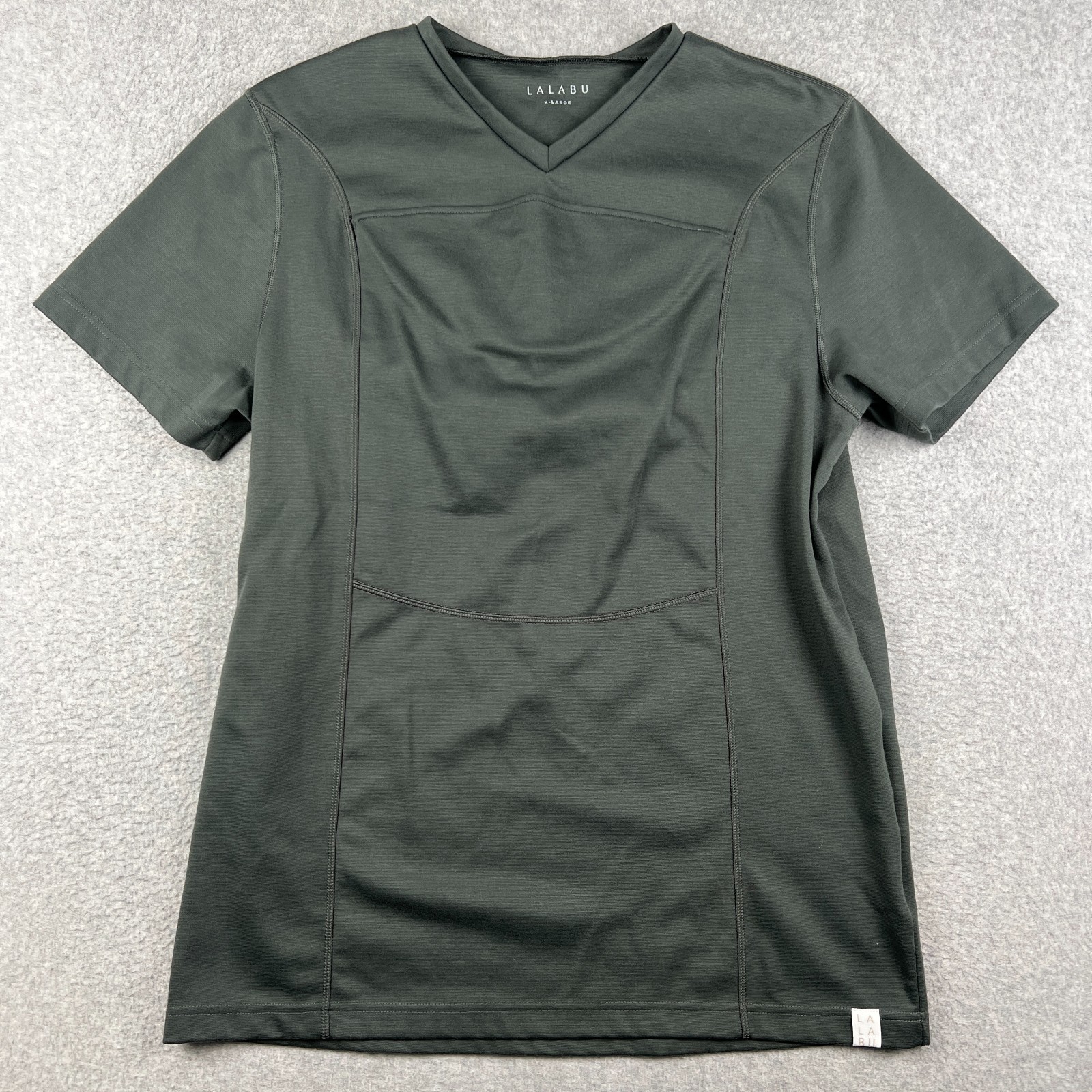 Lalabu Dad Shirt Baby Carrier Kangaroo Pouch XL Mens Grey Short Sleeve gallery