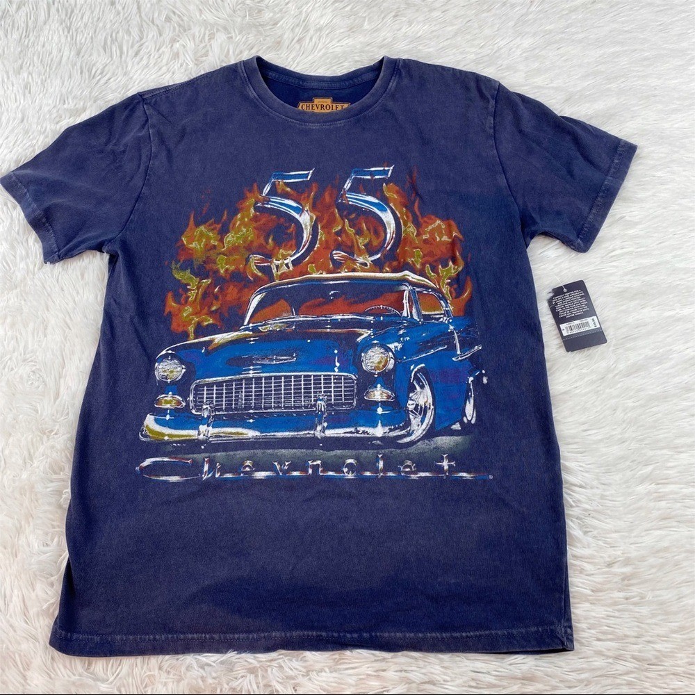 Lucky Brand New Men's short sleeve crew neck Chevrolet graphic t-shirt blue gallery