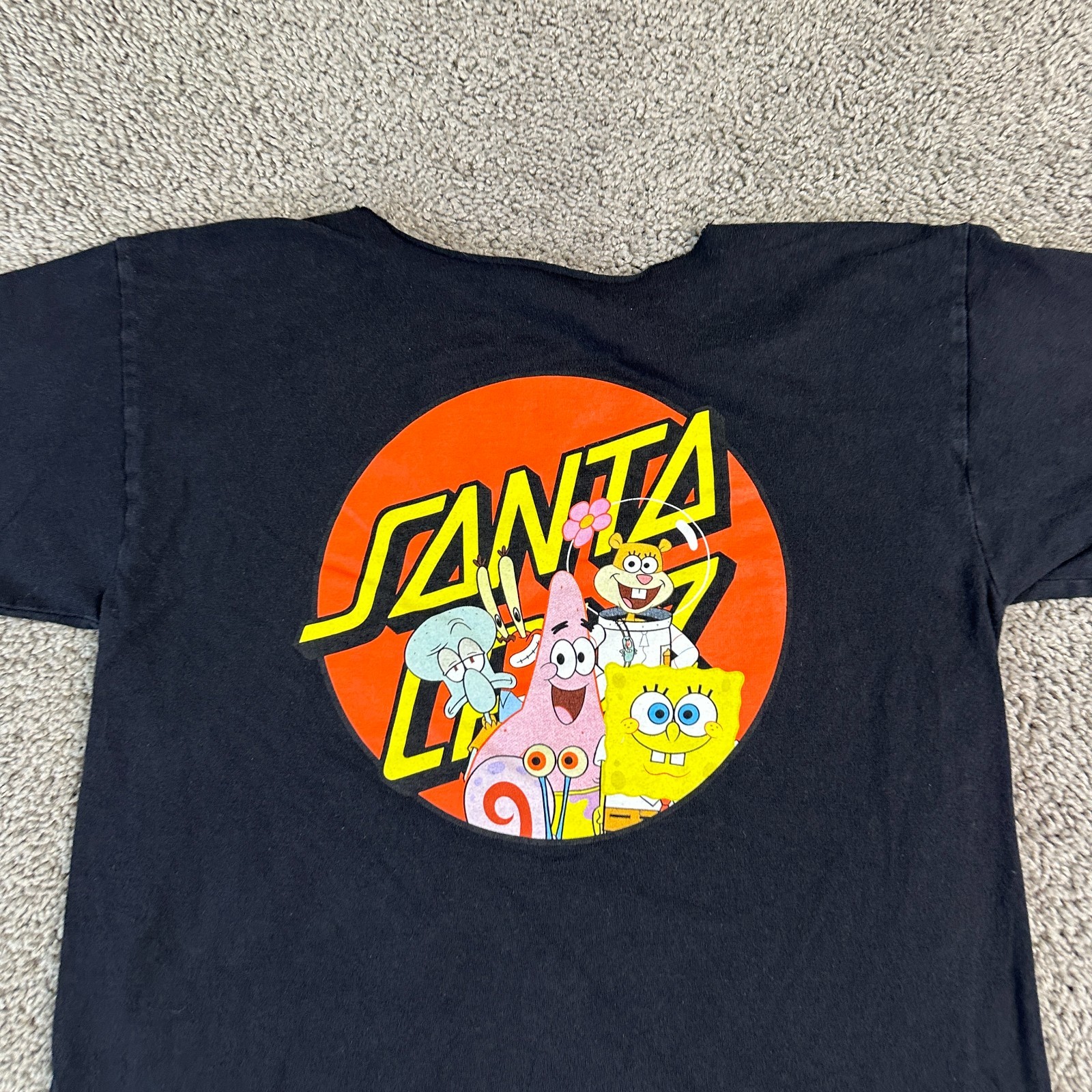 Santa Cruz Skateboards Shirt Mens Small Black Spongebob Patrick Skater READ gallery