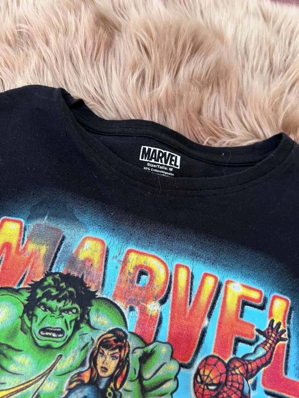 Marvel Comics Graphic Shirt Mens Medium M Black Avengers Spider-Man Iron Man Tee gallery