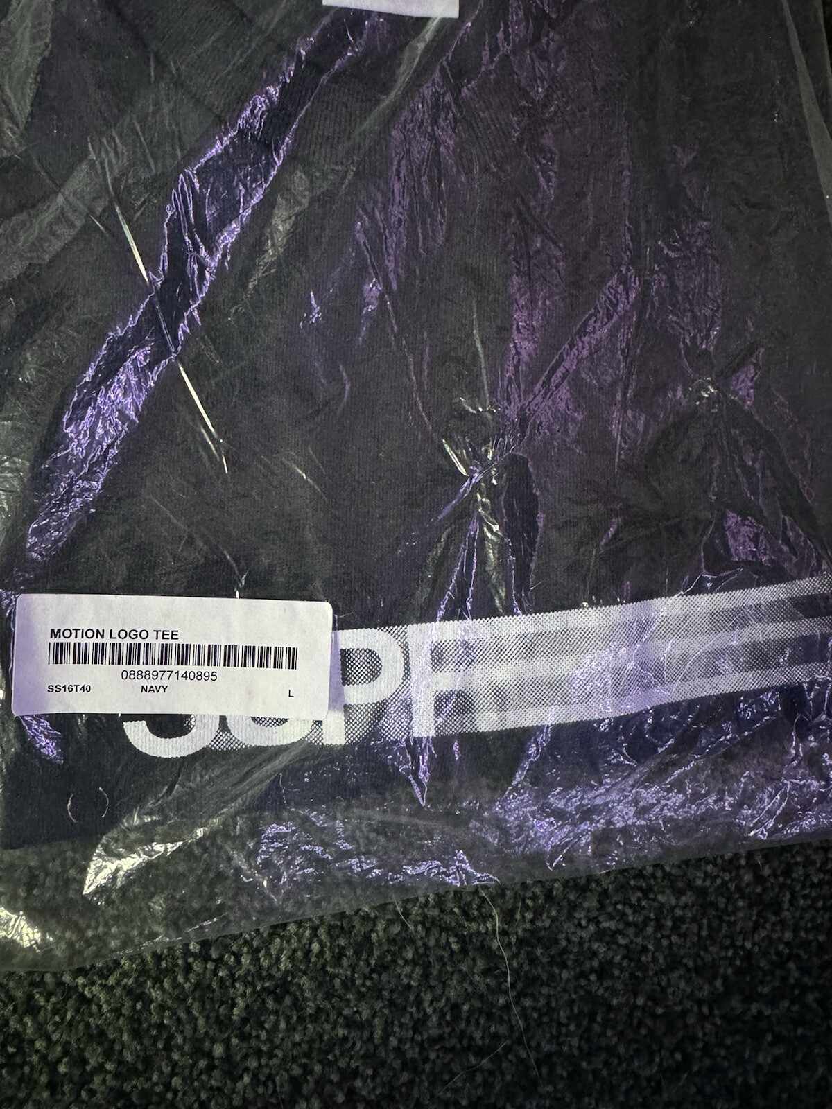 SS16 SUPREME MOTION LOGO T-SHIRT TEE NAVY gallery