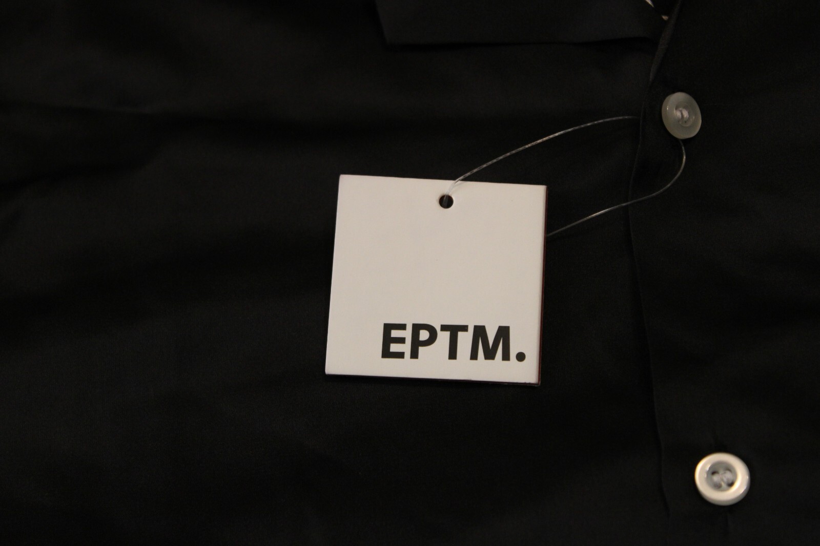 Men’s EPTM. NWT Black Satin Button Front Top Graphic Streetwear M Logo Skull gallery