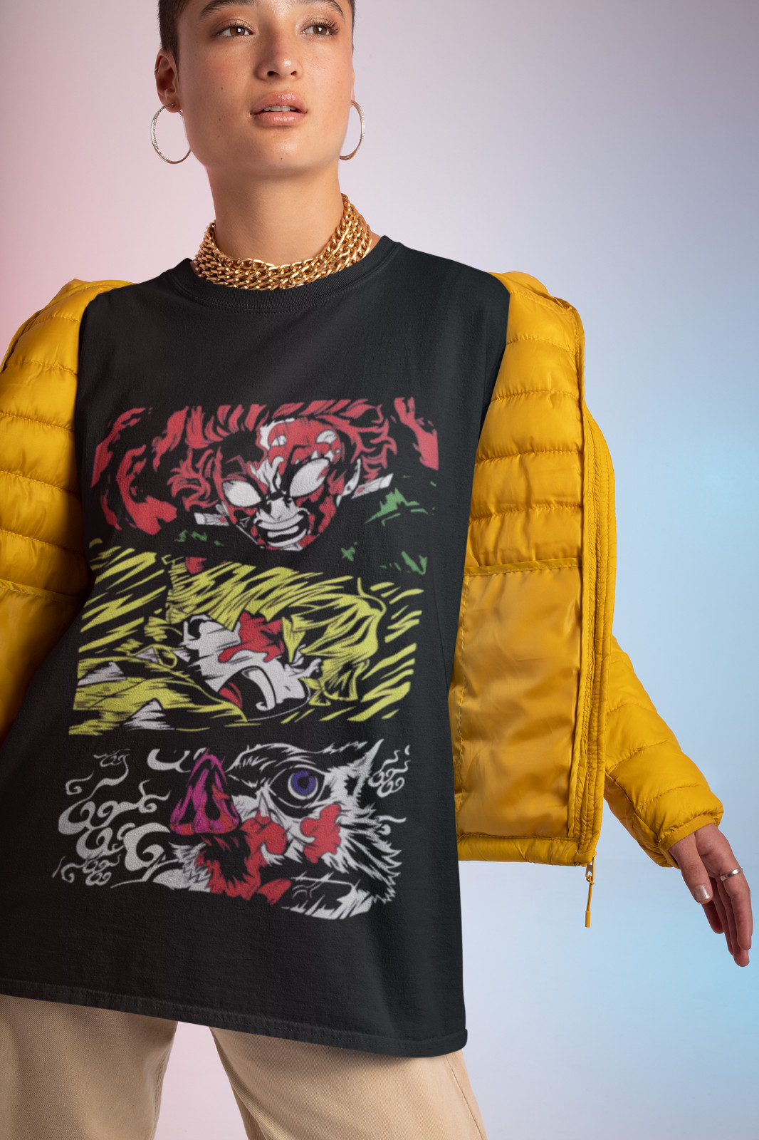 Demon Slayer Shirt Nezuko Tshirt Tanjiro T-Shirt Muzan Doma Tee Inosuke Zenitsu gallery