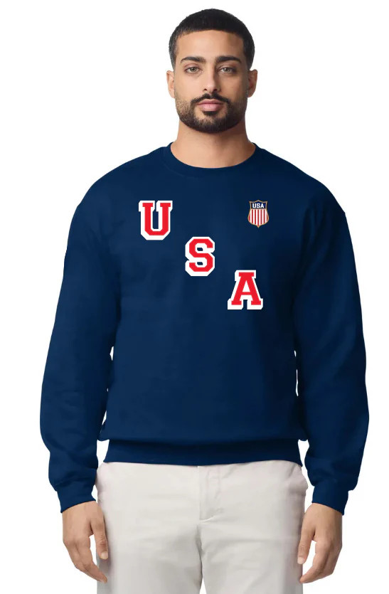 USA Hockey official Team Jersey logo Round Neck SweatShirt - Navy gallery