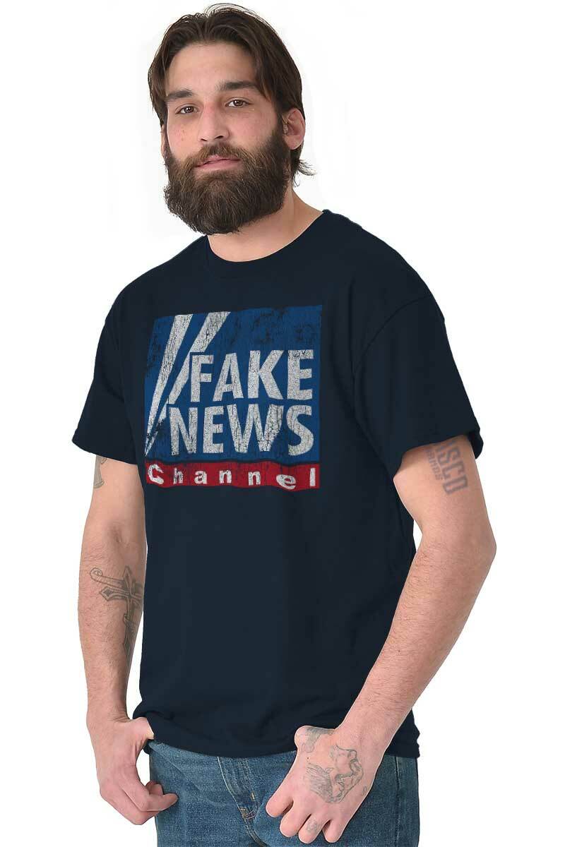 Fake News President Donald Trump Political Womens or Mens Crewneck T Shirt Tee gallery