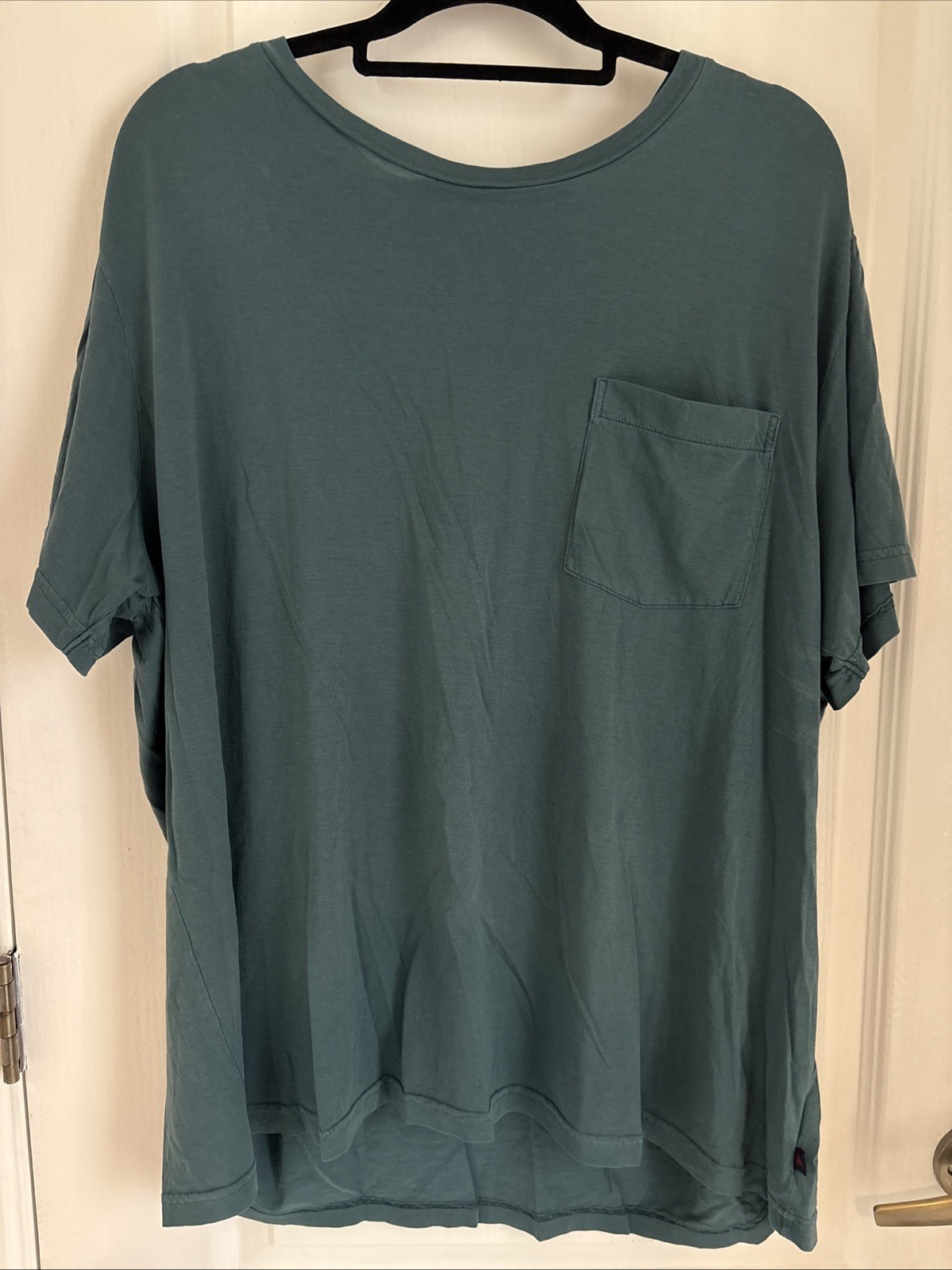 Mens UnTuckit EcoSoft Pocket Tee T Shirt Pima Cotton Crewneck Teal Sz XXX Large gallery