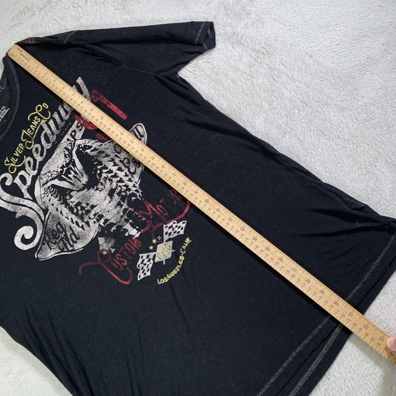Silver Jeans Co Shirt Mens Large Black Speedway Cobra Motorcycle Graphic Tee gallery