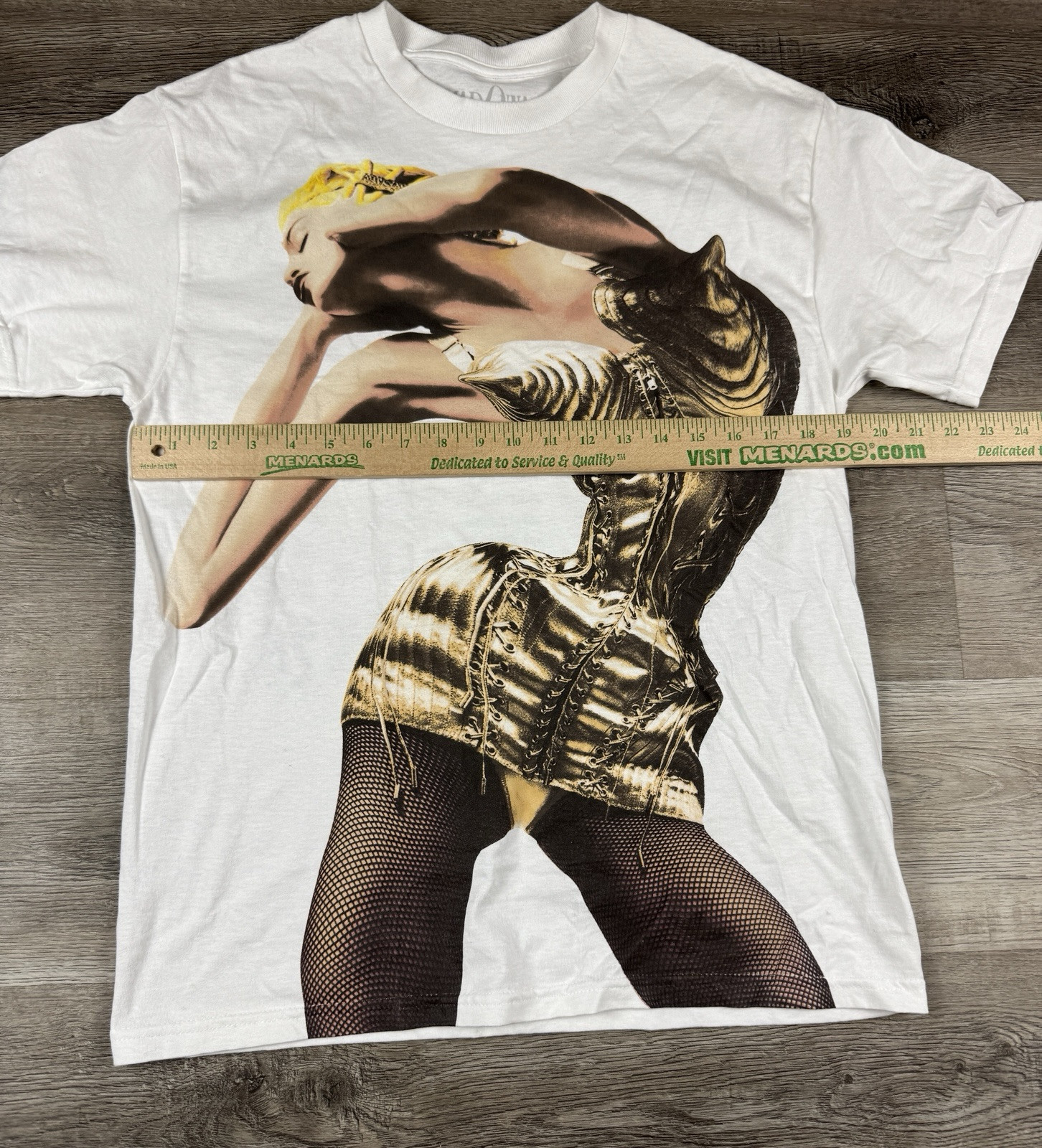 Madonna T Shirt Medium Celebration Tour Concert Gold Glitter Lettering 2023 gallery