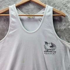 Ocean Wave Boracay Beach Philippines Tank Top White Graphic 3XL Vintage Style