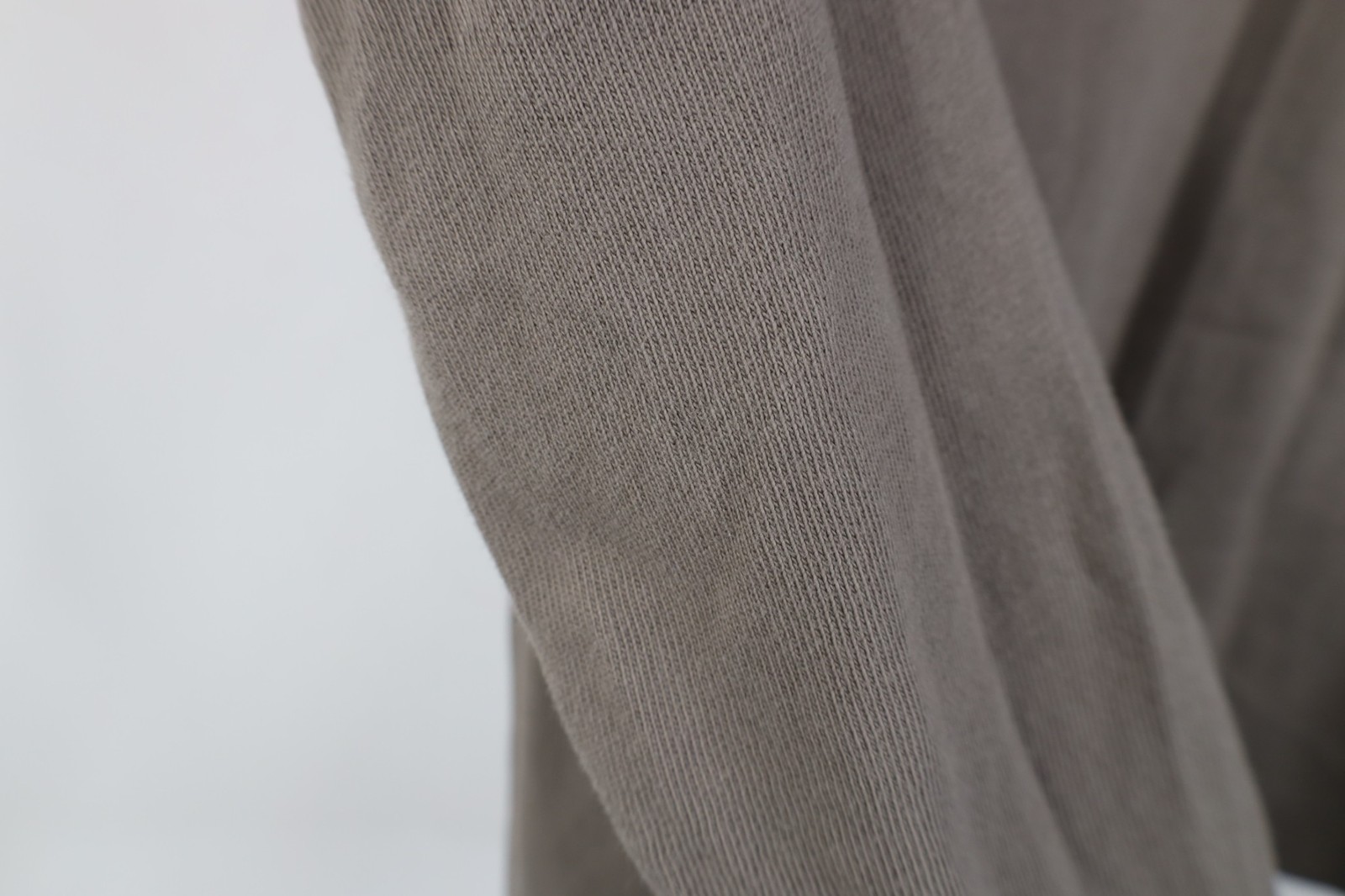 AYR All Year Round Mens Small Blank Cotton Ribbed Knit Long Sleeve T-Shirt Beige gallery