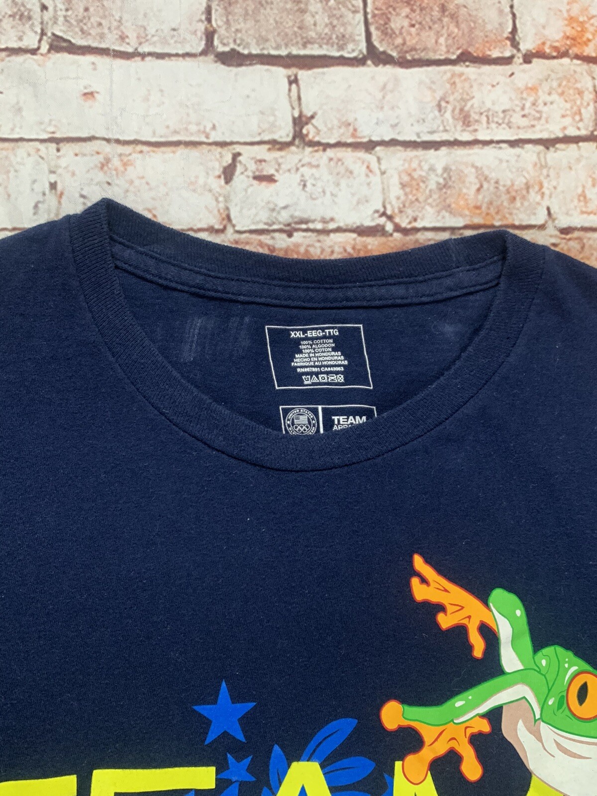 Rio De Janeiro T Shirt Mens 2XL Blue Mens Team USA Frog gallery
