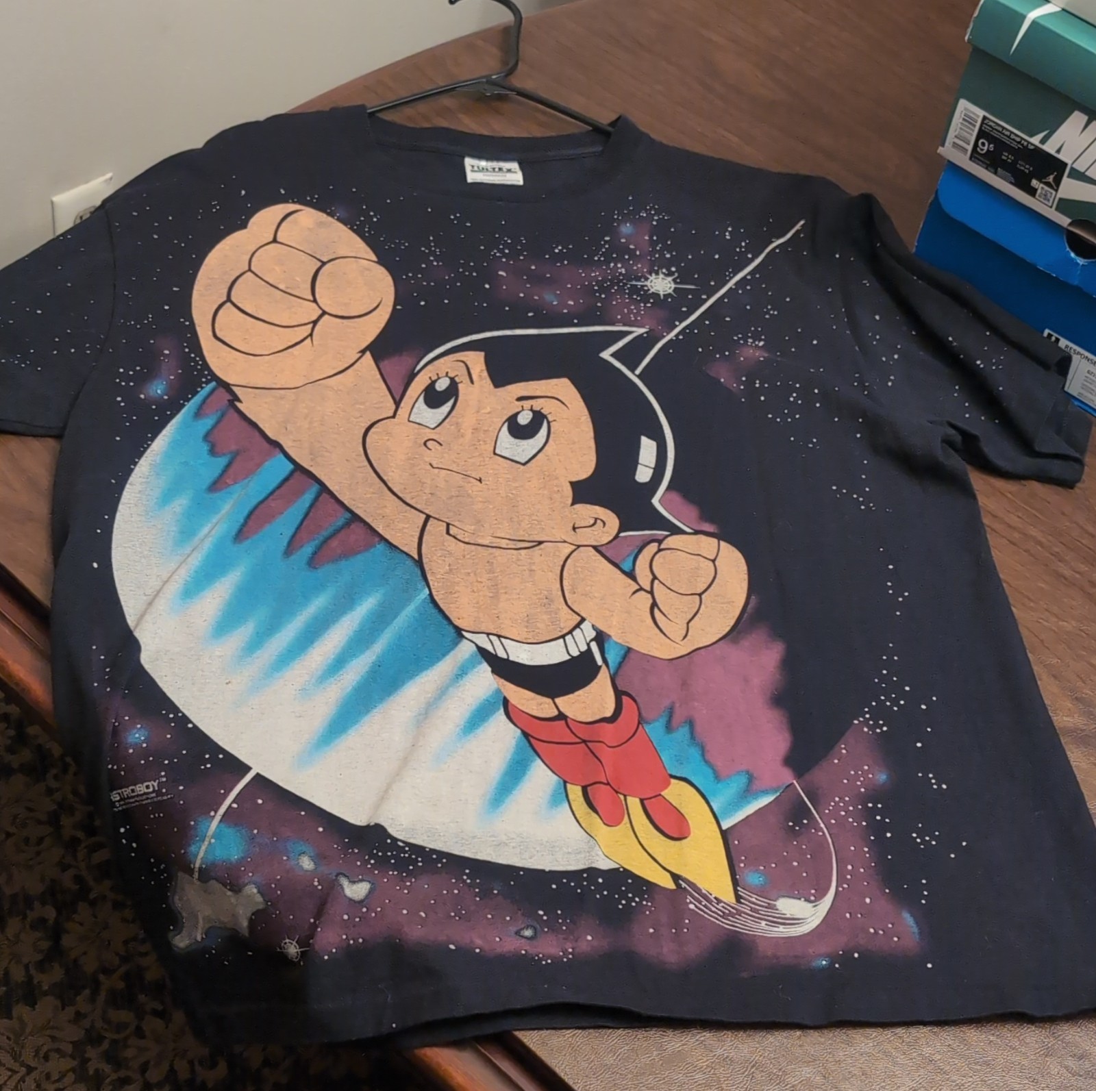 Tultex Astro Boy Graphic Black Cotton Men’s XL Crew Neck Short Sleeve T-Shirt