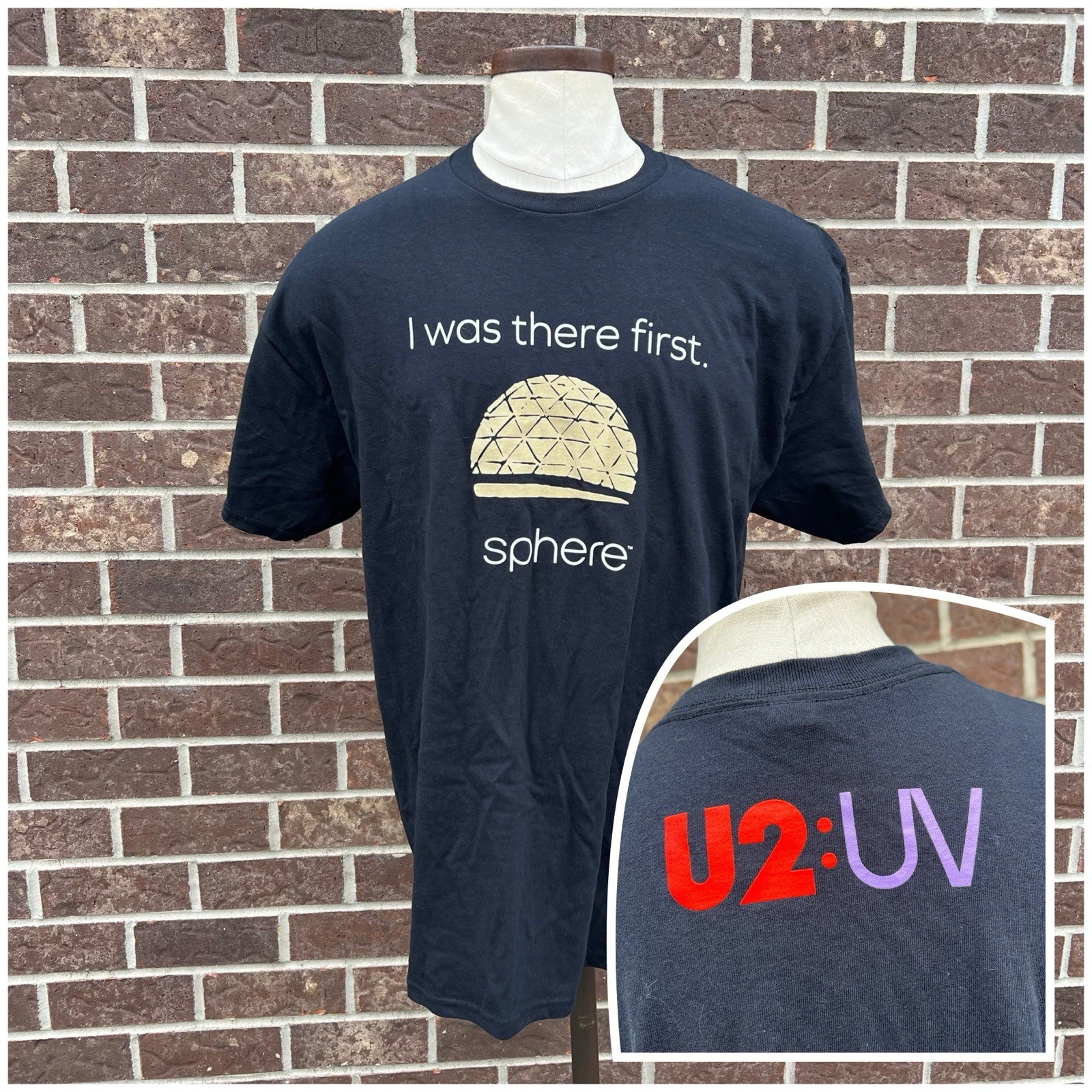 U2 T Shirt UV “I Was There First” Las Vegas Sphere XL Concert Tee Double Sided
