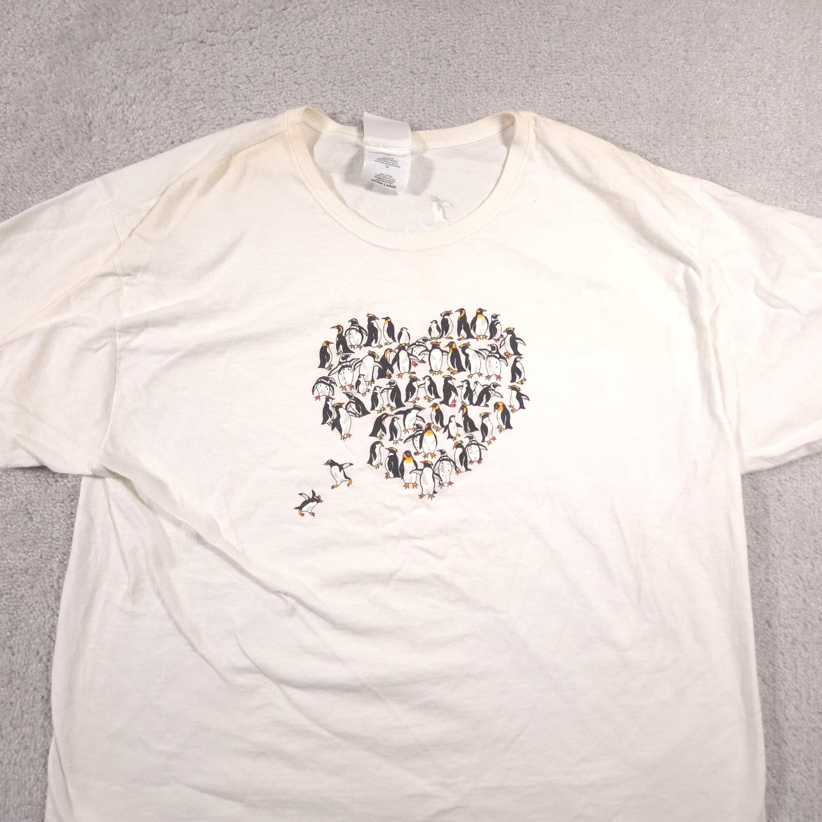 Vintage Discovery Channel Store Shirt Mens Extra Large Penguin Heart Graphic 90s gallery