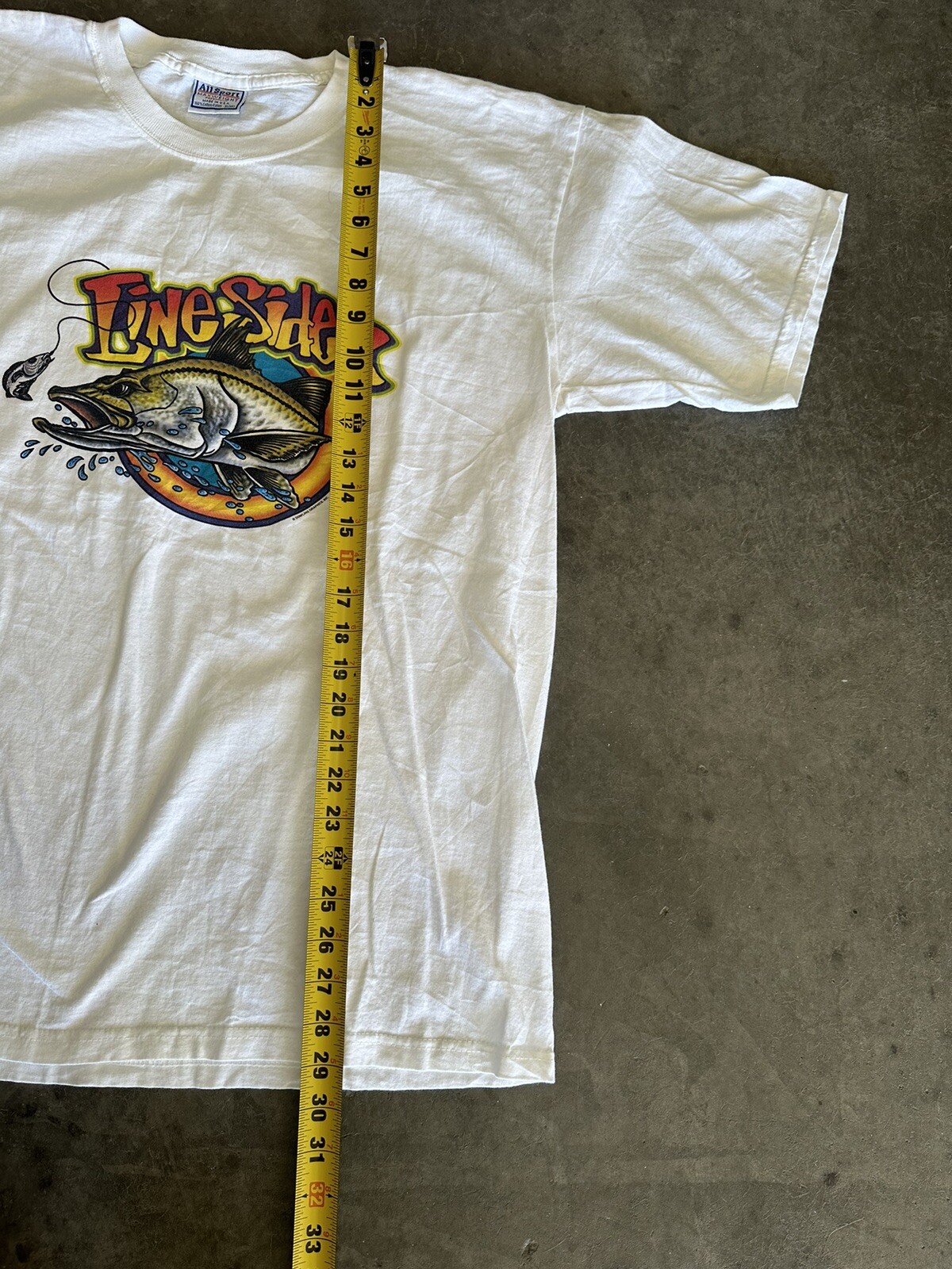 VTG 90s Linesider fishing graphic t-shirt size XL USA fishing nature gallery