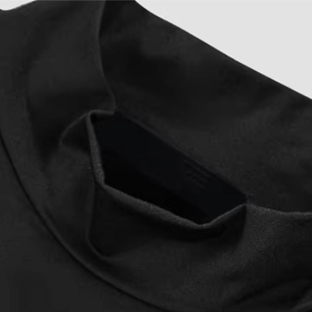 Men's Regular Fit Short Sleeve T Shirt Half High Collar Solid Color Casual gallery