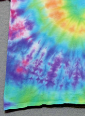 Handmade Tie Dye Rainbow Spiral Pattern Tee Shirt XL 22×28 Cotton Gildan