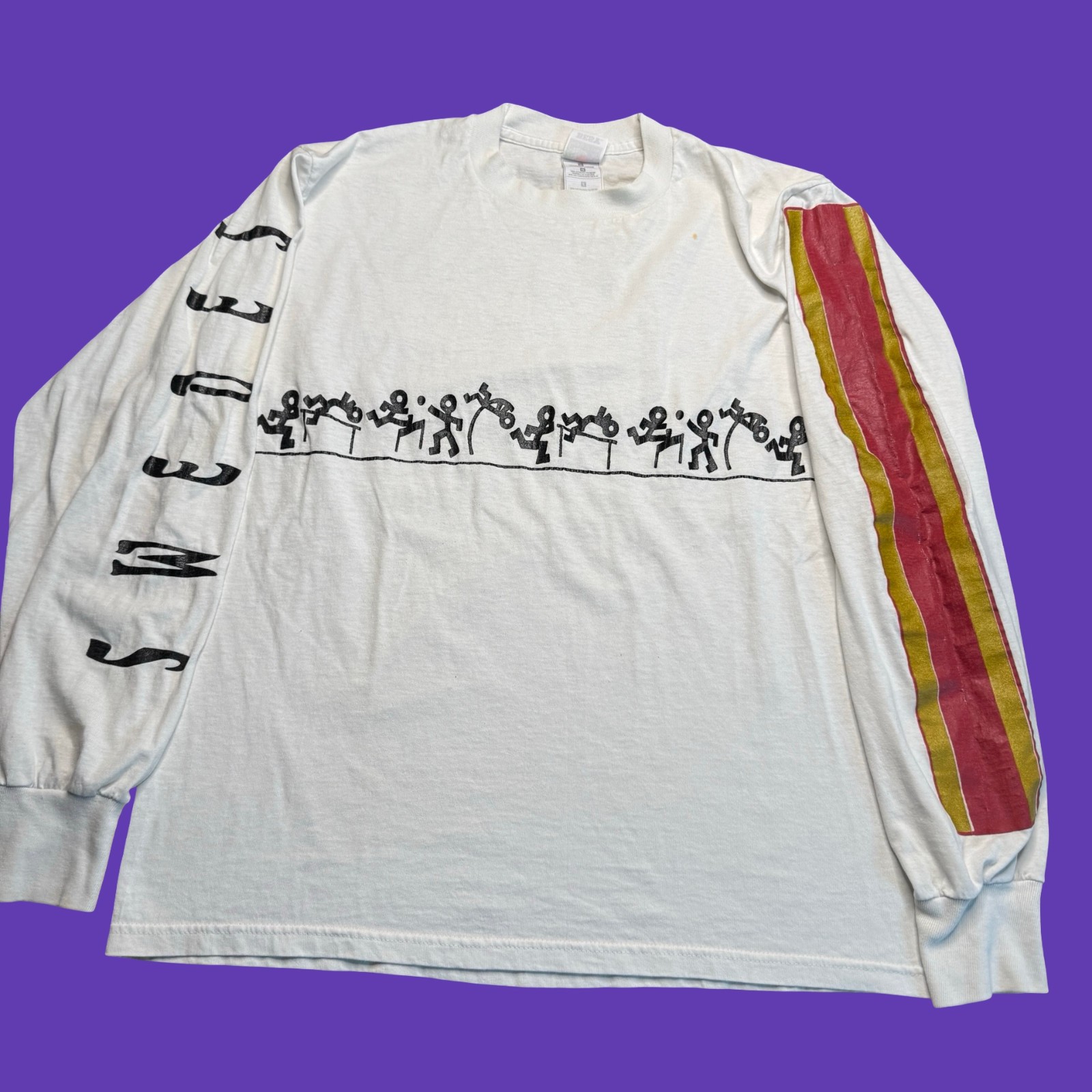Vintage Track & Field Graphic Large Long Sleeve Tee Distressed School Runner gallery