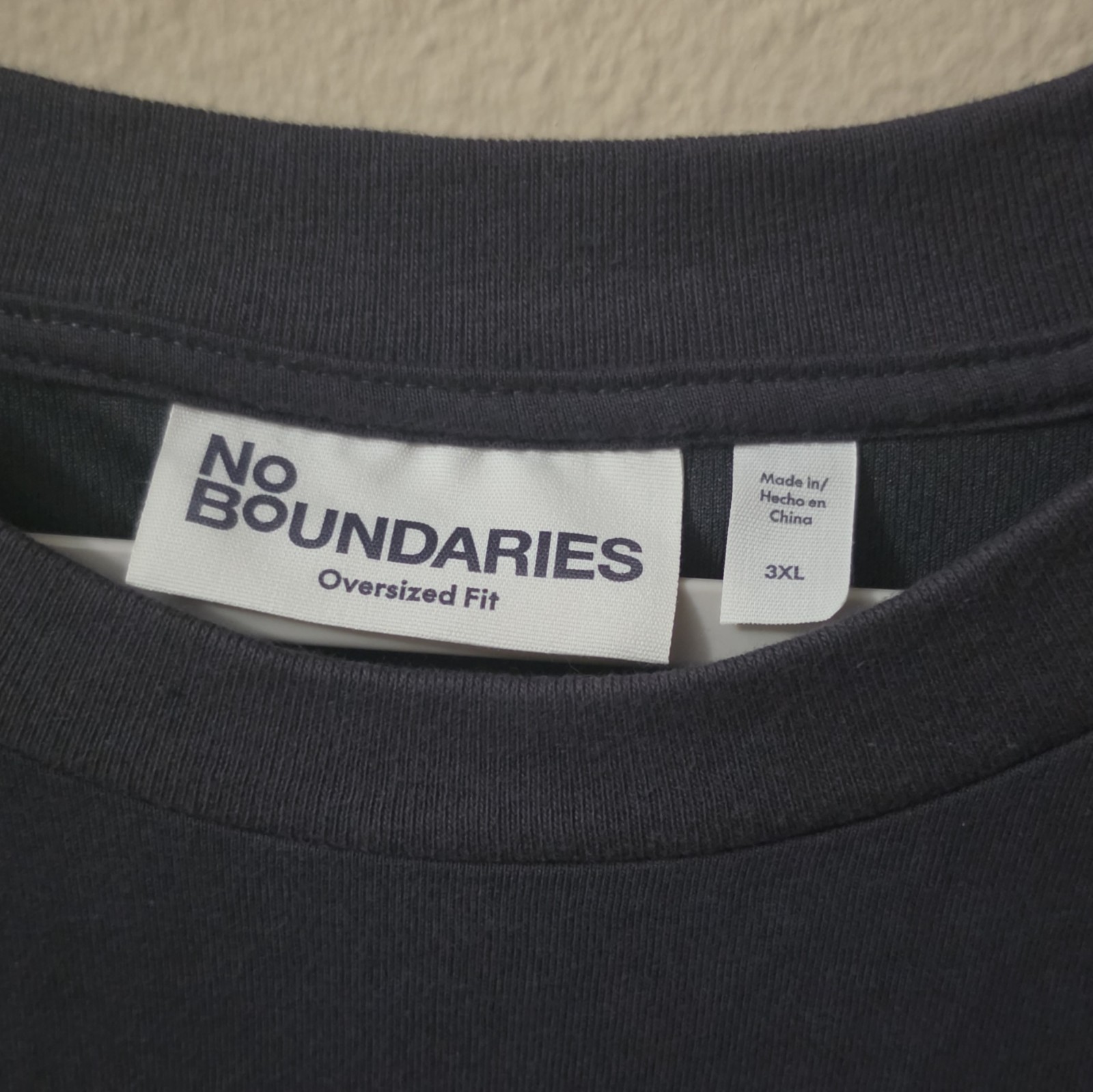 No Boundaries Men's 3XL Gray Solid Oversized Crew Neck Short Sleeve Tee gallery