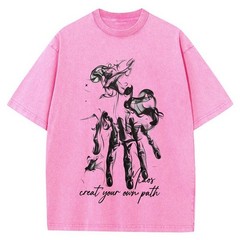 100% Cotton Oversized T-Shirt, Smoke Hand Art Vintage Streetwear Unisex Tee