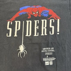 Vintage 90s Spider Man “Spiders!” Black Graphic Single Stitch Tee Men’s Large