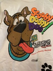 90s Cartoon Network Scooby Doo Wacky Racing Nascar T-Shirt Vtg Sz M but see pic