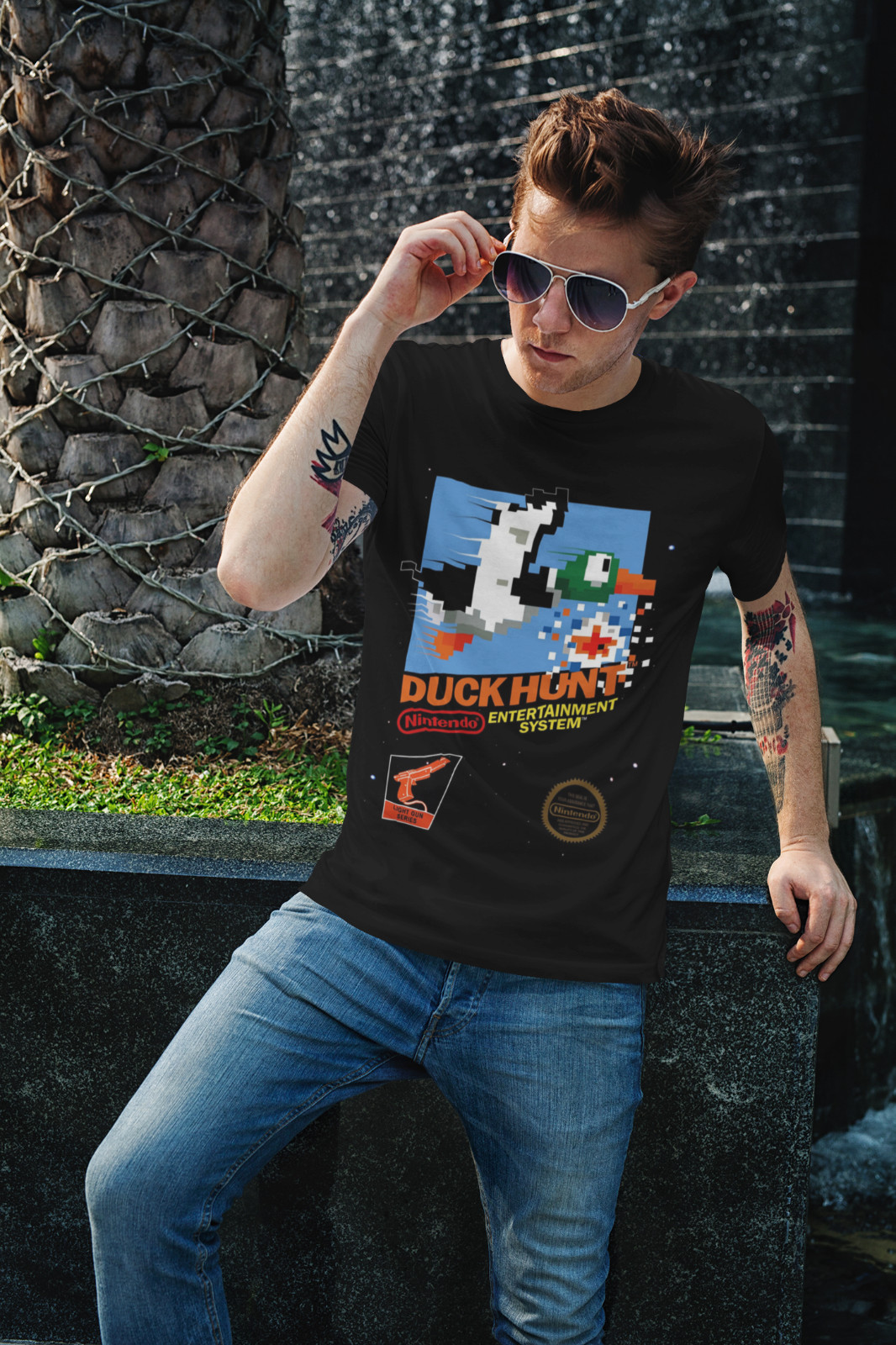 Duck Hunt NES Cover T-Shirt Unisex Cotton Adult Funny Video Game Dog Zapper New gallery