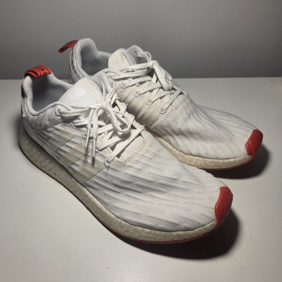 Adidas NMD R2 White/Red -Size 12.5