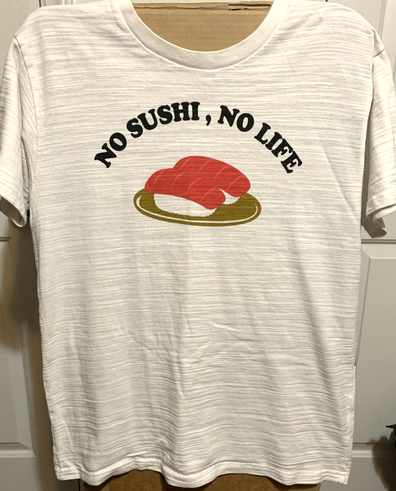 T-Shirt MED "No Sushi, No Life" Textured Fabric T-Shirt gallery