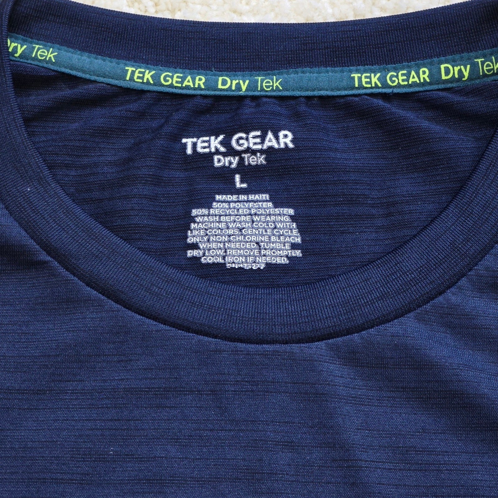 Tek Gear Dry Tek Navy Performance Wicking Tee Men's Large gallery