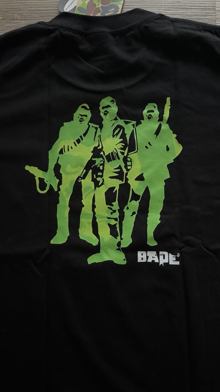 A Bathing Ape BAPE Men's Black Graphic Logo Print Crew Neck T-Shirt Size M gallery