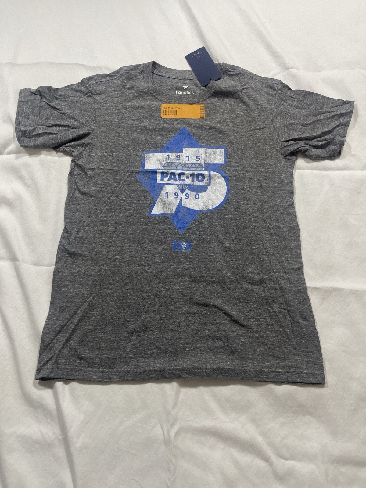 Fanatics PAC-10 75th Anniversary T-Shirt Gray Short Sleeve Men’s XL NWT