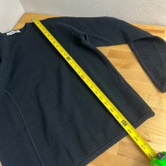 No Maintenance Black Waffle Knit Thermal Long Sleeve Shirt Mens Size Medium