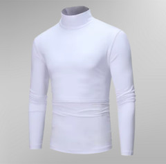 Mens Turtleneck Basic Pullover Long Sleeve Jumper Top Casual Slim Fit T-Shirt