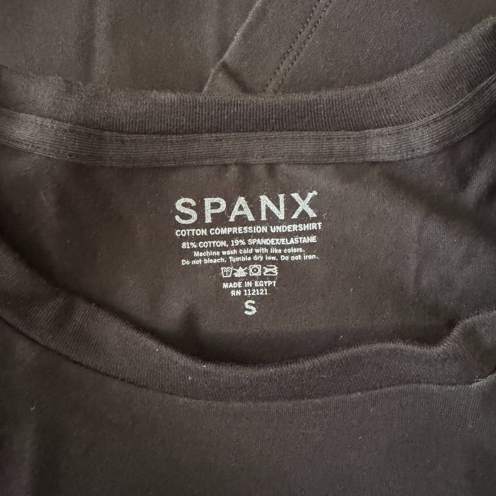 SPANX Men's Cotton Compression Black Crew Neck Under Shirt size S NEW gallery