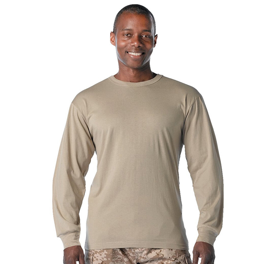 Men's Moisture Wicking Desert Sand Long Sleeve 100% Polyester T-Shirt gallery