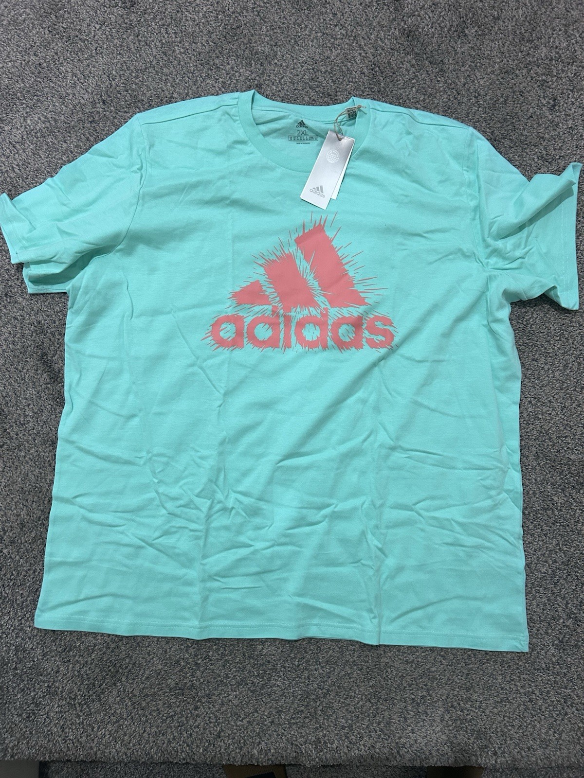 New SZ L Adidas Mint Green Pink T-Shirt Tee gallery
