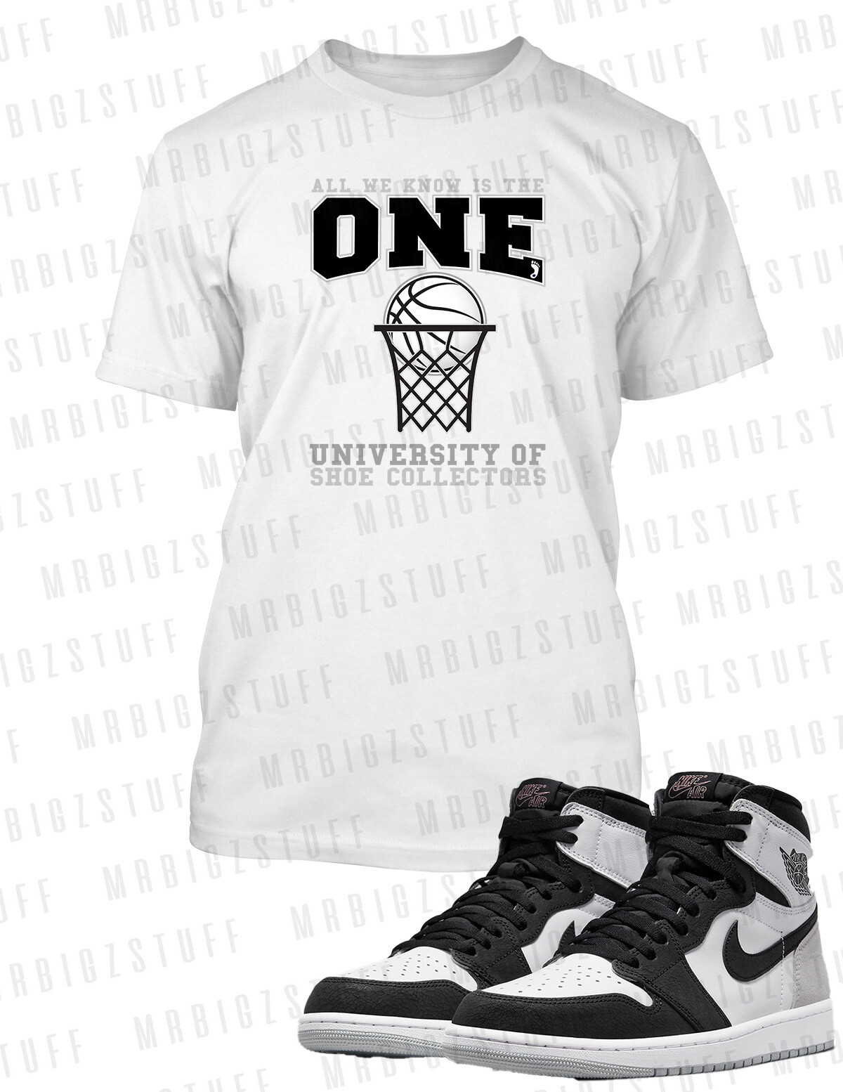 The One Graphic Sneaker Tee Shirt J1 Low OG Elephant Big Tall Pro Club Shaka gallery