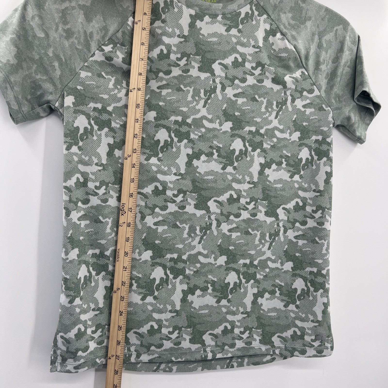 New Men's Tek Gear Green Camo Designed Tee Short Sleeves Summer Top Size Medium gallery