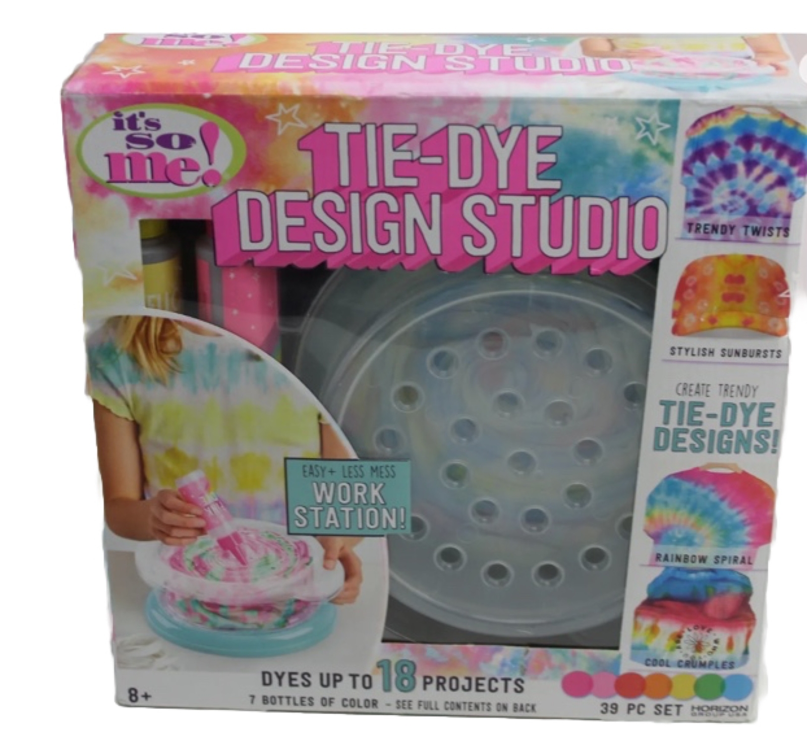 Tie- Dye Design Studio T Shirt Dye Kit WORK STATION! 18 PROJECTS