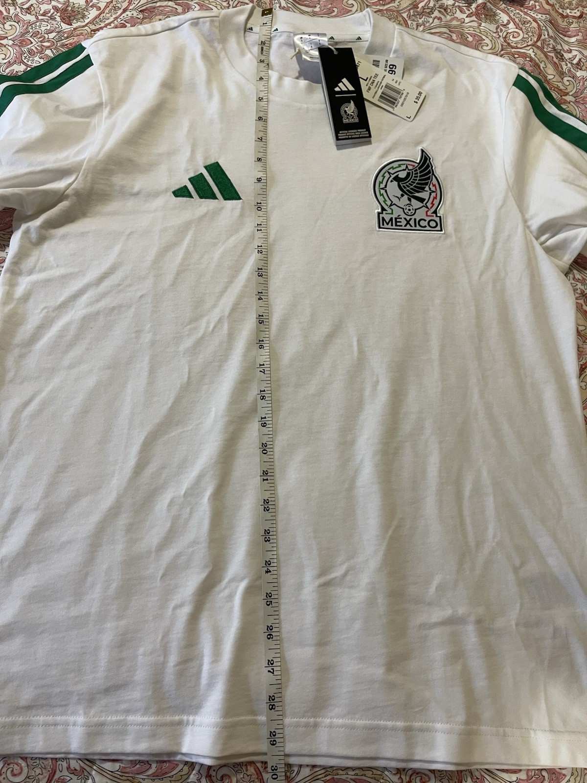 Adidas Large 2026 Mexico Soccer DNA Tee Shirt White Green JZ6471 NWT gallery