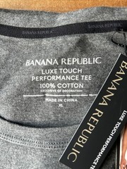 Banana Republic Men’s Luxe Touch Performance Tee Cotton Gray Size XL