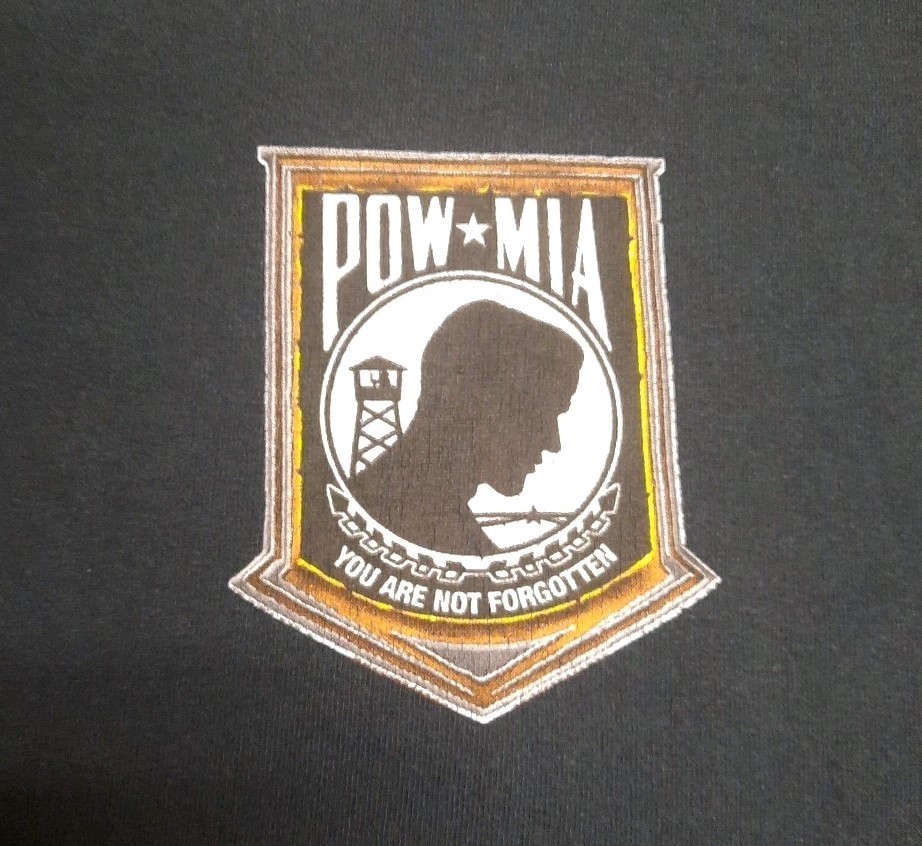 POW MIA T-Shirt Size L Vintage 90’s Dark Blue-see Description gallery
