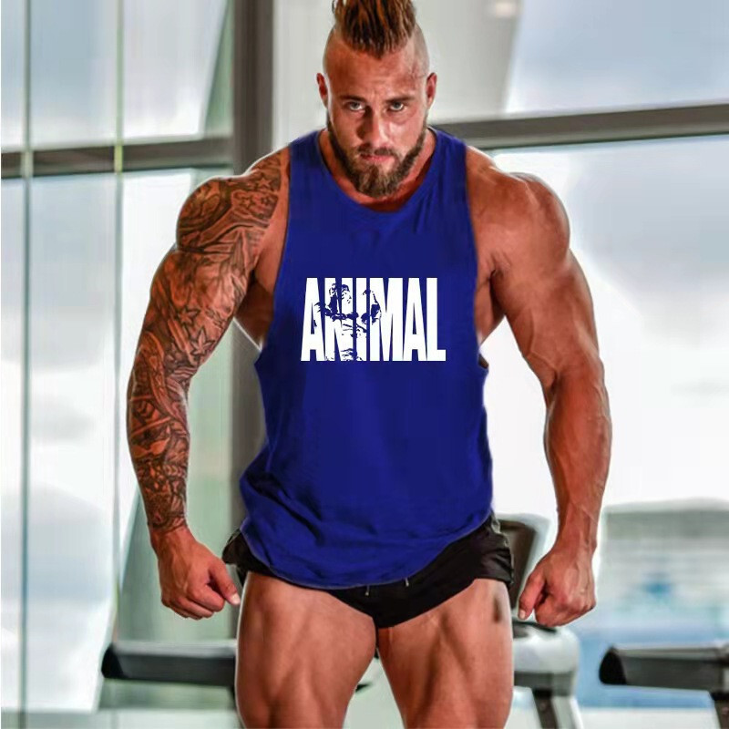 Men's Gym Workout Printed "ANIMAL" Tank Top VEST Fitness Bodybuilding Stringer gallery