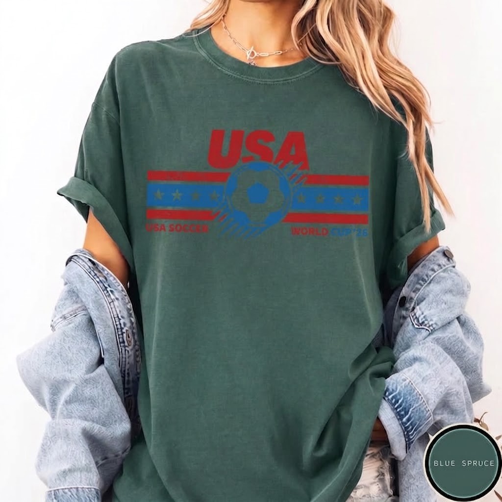 Vintage USA Soccer World 26 T-Shirt, USA Football Fan Shirt gallery