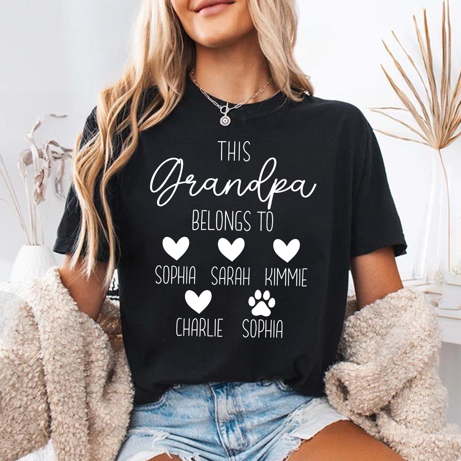 Personalized Grandpa Shirt Grandkids Name Grandpa Belongs To Fathers Day Gift gallery