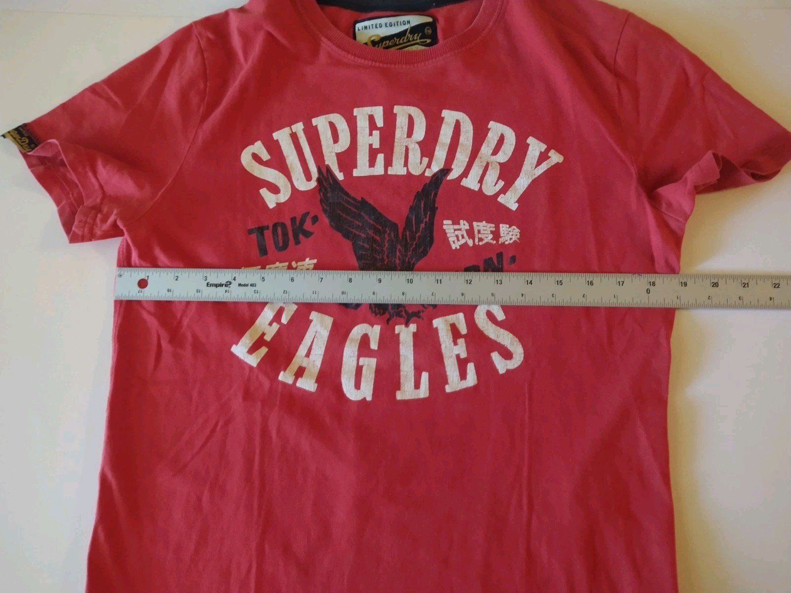 Superdry Shirt Men's Medium Red Eagles TOK JPN 54 Graphic Logo Tee Vintage Style gallery