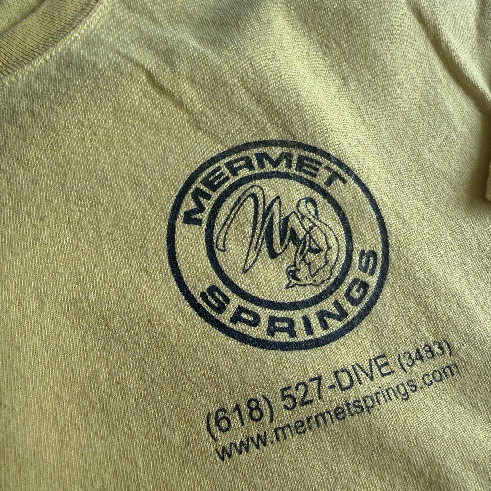 Mermet Springs Diving Center Shirt Yellow Mermet Illinois XL Diver Shirt gallery