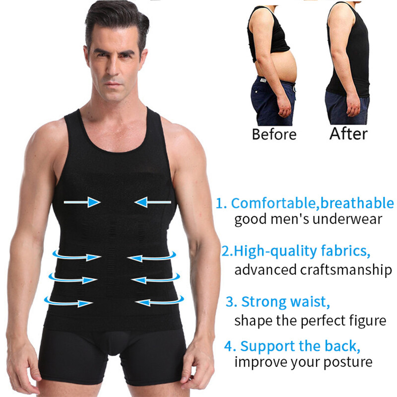 FAJAS Men Body Slimming Tummy Shaper Belly Underwear Shapewear Waist Girdle Vest gallery